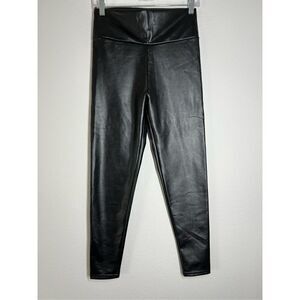 Faux Leather Black Shiny Leggings Size M
